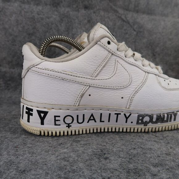 Nike Shoes Mens 6.5 Sneaker Air Force 1 Low Equality Lifestyle Leather AF1 White - Picture 3 of 16